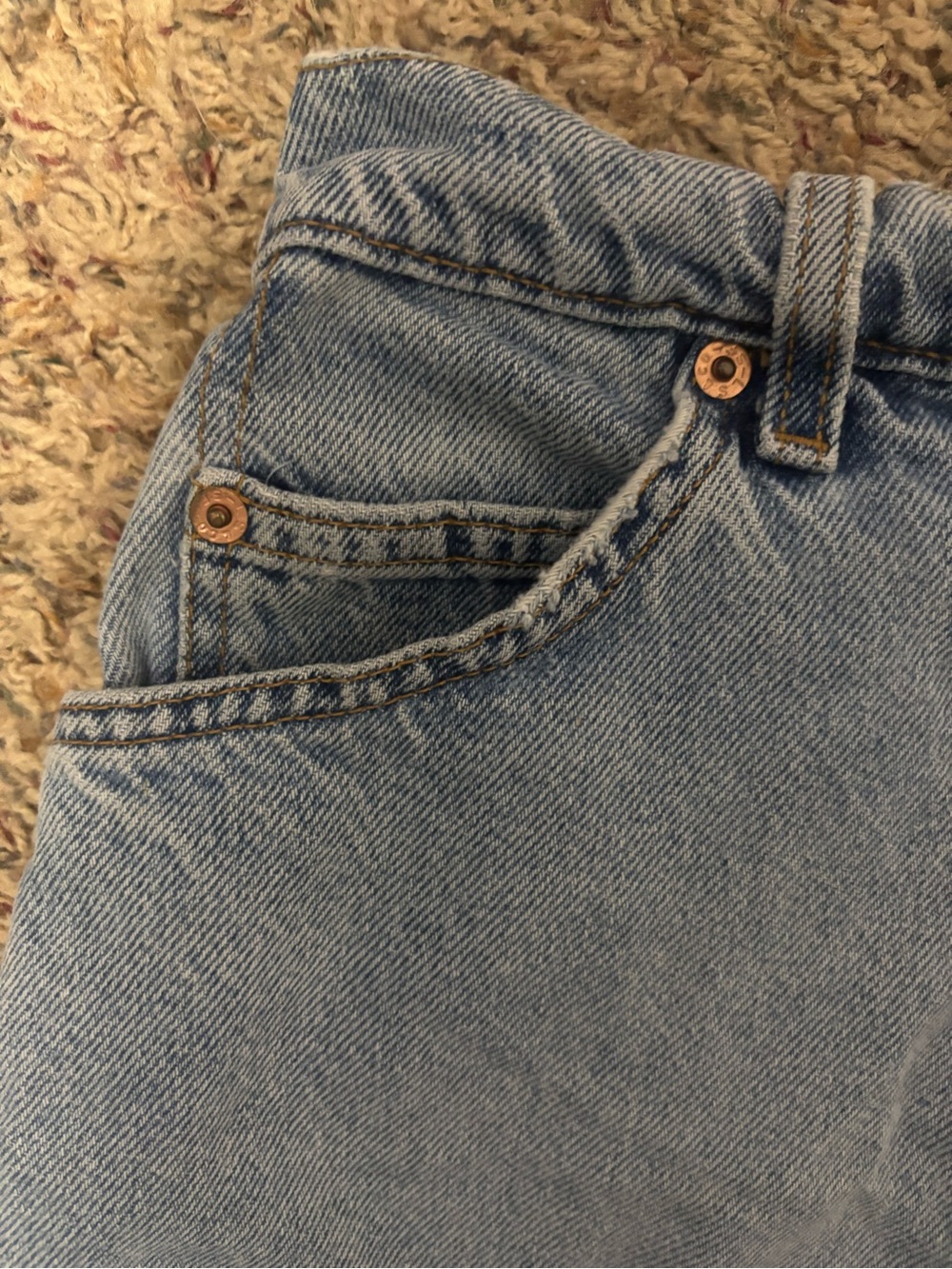 Vintage 1996 Levi’s 951 Relaxed Fit Orange Tag Denim Shorts — Women’s Size 14 - Picture 3 of 10
